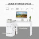 L-Shaped Computer Desk, 2 Shaped Corner Desk with Drawers, File Cabinet and Storage Shelves, Home Office Desk, 117 x 83.5 x 76cm