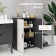 kleankin Small Bathroom Cabinet, Bathroom Storage Cabinet with 2-Doors Cupboard, 2 Adjustable Shelves and Soft Close Mechanism, 