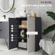 kleankin Small Bathroom Cabinet, Bathroom Storage Cabinet with 2-Doors Cupboard, 2 Adjustable Shelves and Soft Close Mechanism, 