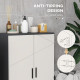 kleankin Small Bathroom Cabinet, Bathroom Storage Cabinet with 2-Doors Cupboard, 2 Adjustable Shelves and Soft Close Mechanism, 