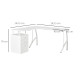 L-Shaped Computer Desk Table with Storage Drawer Home Office Corner Industrial Style Workstation for A4 Files 152 x 143.5 x 76cm