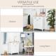 Modern Kitchen Cupboard, Wooden Storage Cabinet, Tableware Organizer with 2 Drawers for Living &amp; Dining Room, White