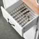 Modern Kitchen Cupboard, Wooden Storage Cabinet, Tableware Organizer with 2 Drawers for Living &amp; Dining Room, White