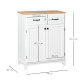 Modern Kitchen Cupboard, Wooden Storage Cabinet, Tableware Organizer with 2 Drawers for Living &amp; Dining Room, White