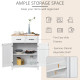 Modern Kitchen Cupboard, Wooden Storage Cabinet, Tableware Organizer with 2 Drawers for Living &amp; Dining Room, White