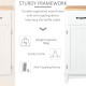 Modern Kitchen Cupboard, Wooden Storage Cabinet, Tableware Organizer with 2 Drawers for Living &amp; Dining Room, White
