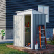 Outsunny Metal Garden Shed, Outdoor Lean-to Shed for Tool Motor Bike, with Adjustable Shelf, Lock, Gloves, 5&#039;x3&#039;x6&#039;, Grey