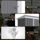 Outsunny Metal Garden Shed, Outdoor Lean-to Shed for Tool Motor Bike, with Adjustable Shelf, Lock, Gloves, 5&#039;x3&#039;x6&#039;, Grey