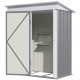 Outsunny Metal Garden Shed, Outdoor Lean-to Shed for Tool Motor Bike, with Adjustable Shelf, Lock, Gloves, 5&#039;x3&#039;x6&#039;, Grey