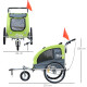 PawHut Dog Bike Trailer Pet Stroller Cart Carrier for Bicycle 360&deg; Rotatable with Reflectors 3 Wheels Hitch Coupler Push/ Pull/ 