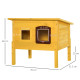 Pawhut Garden Wooden Cat House Hide Cage Outdoor Pet Play Home Water-resistant Roof Kitty Shelter Kennel w/ith Door &amp; Window