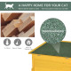 Pawhut Garden Wooden Cat House Hide Cage Outdoor Pet Play Home Water-resistant Roof Kitty Shelter Kennel w/ith Door &amp; Window