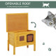 Pawhut Garden Wooden Cat House Hide Cage Outdoor Pet Play Home Water-resistant Roof Kitty Shelter Kennel w/ith Door &amp; Window