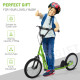 Kick Scooters for Kids with Adjustable Height, Anti-Slip Deck, Dual Brakes, Rubber Tyres, for Boys and Girls Aged 5+ Years Old -