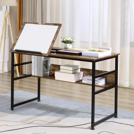 Adjustable Drafting Table Art Desk Drawing Table, Craft Desk Workstation for Painting, Multifunctional Writing Desk w/ 15-Level 