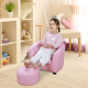 Kids Toddler Sofa Children&#039;s Armchair Footstool with Thick Padding, Anti-skid Foot Pads, 30 x 28 x 21cm, Pink