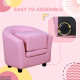 Kids Toddler Sofa Children&#039;s Armchair Footstool with Thick Padding, Anti-skid Foot Pads, 30 x 28 x 21cm, Pink