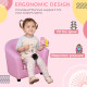 Kids Toddler Sofa Children&#039;s Armchair Footstool with Thick Padding, Anti-skid Foot Pads, 30 x 28 x 21cm, Pink