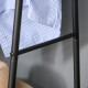 Metal Clothes Rack Coat Garment Hanger Hallway Organiser Hanging Rail Stand 2-tier Shoe Shelving A Shaped 77L x 45W x 153H cm Bl