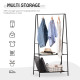 Metal Clothes Rack Coat Garment Hanger Hallway Organiser Hanging Rail Stand 2-tier Shoe Shelving A Shaped 77L x 45W x 153H cm Bl