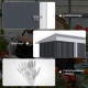 Outsunny Metal Garden Shed, Outdoor Lean-to Shed for Tool Motor Bike, with Adjustable Shelf, Lock, Gloves, 5&#039;x3&#039;x6&#039;,  Dark Grey