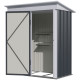 Outsunny Metal Garden Shed, Outdoor Lean-to Shed for Tool Motor Bike, with Adjustable Shelf, Lock, Gloves, 5&#039;x3&#039;x6&#039;,  Dark Grey