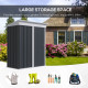 Outsunny Metal Garden Shed, Outdoor Lean-to Shed for Tool Motor Bike, with Adjustable Shelf, Lock, Gloves, 5&#039;x3&#039;x6&#039;,  Dark Grey
