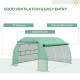 Outsunny Polytunnel Greenhouse Walk-in Grow House Tent with Roll-up Sidewalls, Zipped Door and 6 Windows, 3x3x2m Green
