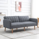 3 Seater Sofa Bed, Convertible Linen Fabric Sofa Couch, Click Clack Sofabed with Adjustable Split Backrest for Living Room, Bedr