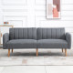 3 Seater Sofa Bed, Convertible Linen Fabric Sofa Couch, Click Clack Sofabed with Adjustable Split Backrest for Living Room, Bedr