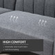 3 Seater Sofa Bed, Convertible Linen Fabric Sofa Couch, Click Clack Sofabed with Adjustable Split Backrest for Living Room, Bedr