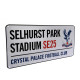 Crystal Palace FC White Street Sign