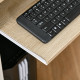 Compact Computer Desk with Keyboard Tray, Home Office Desk with Drawer for Bedroom Study, Oak Colour