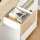 Compact Computer Desk with Keyboard Tray, Home Office Desk with Drawer for Bedroom Study, Oak Colour