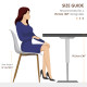 Modern Dining Chairs Set of 4, Kitchen Chairs with Backrest and Steel Legs for  for Dining Room, Living Room, White