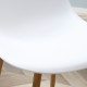 Modern Dining Chairs Set of 4, Kitchen Chairs with Backrest and Steel Legs for  for Dining Room, Living Room, White
