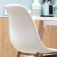 Modern Dining Chairs Set of 4, Kitchen Chairs with Backrest and Steel Legs for  for Dining Room, Living Room, White