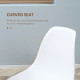 Modern Dining Chairs Set of 4, Kitchen Chairs with Backrest and Steel Legs for  for Dining Room, Living Room, White