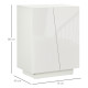 High Gloss Storage Cabinet, Freestanding Storage Cupboard with Adjustable Shelves for Living Room, Bedroom, Hallway, White