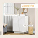 High Gloss Storage Cabinet, Freestanding Storage Cupboard with Adjustable Shelves for Living Room, Bedroom, Hallway, White