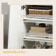 High Gloss Storage Cabinet, Freestanding Storage Cupboard with Adjustable Shelves for Living Room, Bedroom, Hallway, White