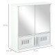 kleankin Bathroom Mirror Cabinet, Wall Mounted Storage Cupboard with Double Doors and Adjustable Shelf, Bathroom Organizer, Whit