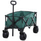 Outsunny Outdoor Folding Garden Trolley on Wheels, Pull Along Camping Cart, Cargo Wagon Trailer with Telescopic Handle, Big Whee