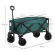 Outsunny Outdoor Folding Garden Trolley on Wheels, Pull Along Camping Cart, Cargo Wagon Trailer with Telescopic Handle, Big Whee