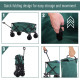 Outsunny Outdoor Folding Garden Trolley on Wheels, Pull Along Camping Cart, Cargo Wagon Trailer with Telescopic Handle, Big Whee