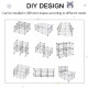 PawHut 3 Level DIY Pet Playpen Metal Small Animal Cage Rabbit Ferret Chinchillas Cage 4 Doors Bottom Trays Black