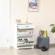 Shoe Cabinet, Slim Shoe Storage Cabinet with Drawer, 2 Flip-up Doors and Adjustable Shelf, Narrow Shoe Cupboard for 16 Pairs of 