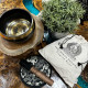 Hand Beaten &amp; Engraved Singing Bowl Gift Set - 14cm - Teachings Buddha
