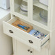 Freestanding Kitchen Cupboard, 5-tier Storage Cabinet with Adjustable Shelves and Drawer for Living Room, Dining Room, Cream Whi