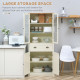 Freestanding Kitchen Cupboard, 5-tier Storage Cabinet with Adjustable Shelves and Drawer for Living Room, Dining Room, Cream Whi